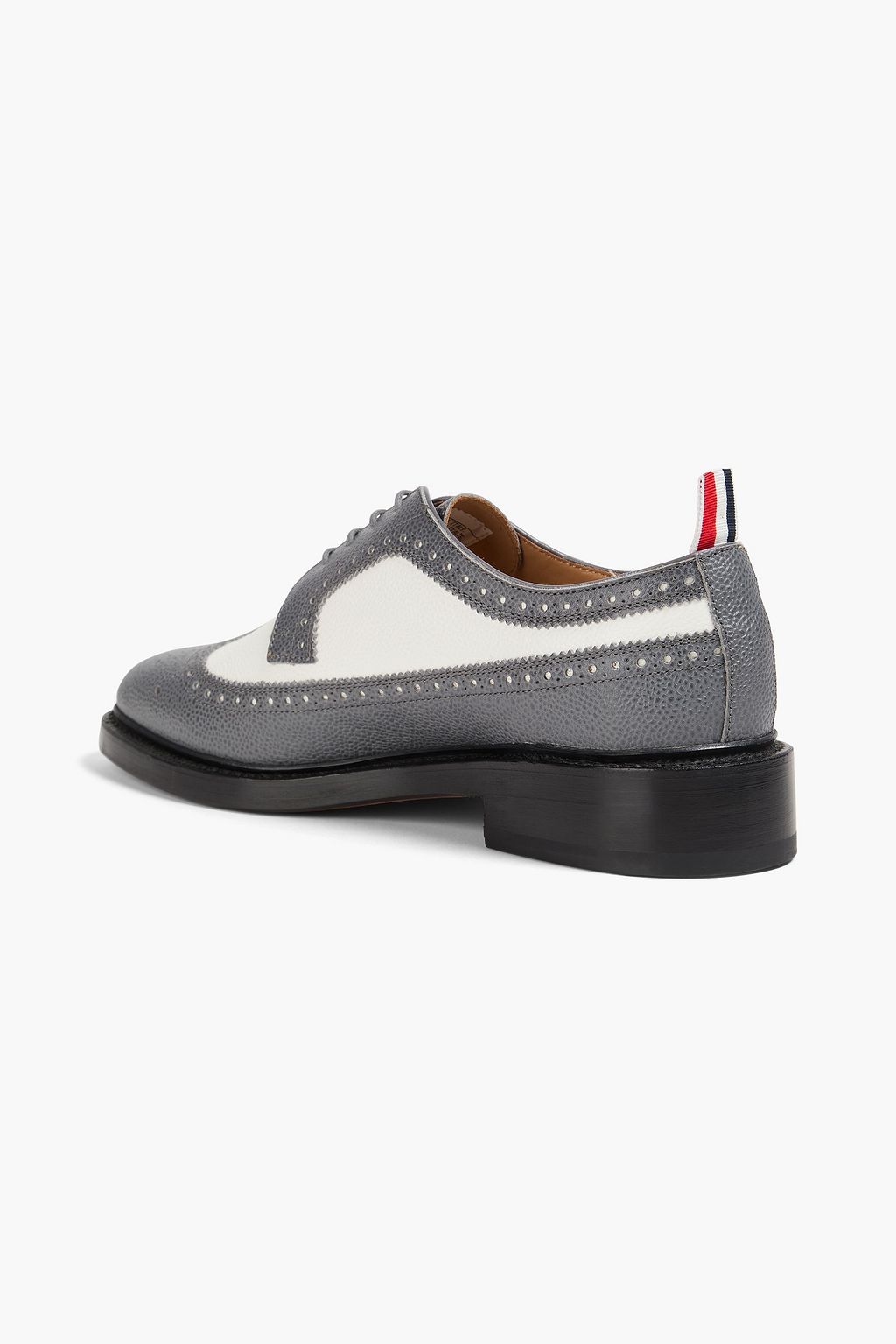THOM BROWNE 투톤 페블 가죽 브로그