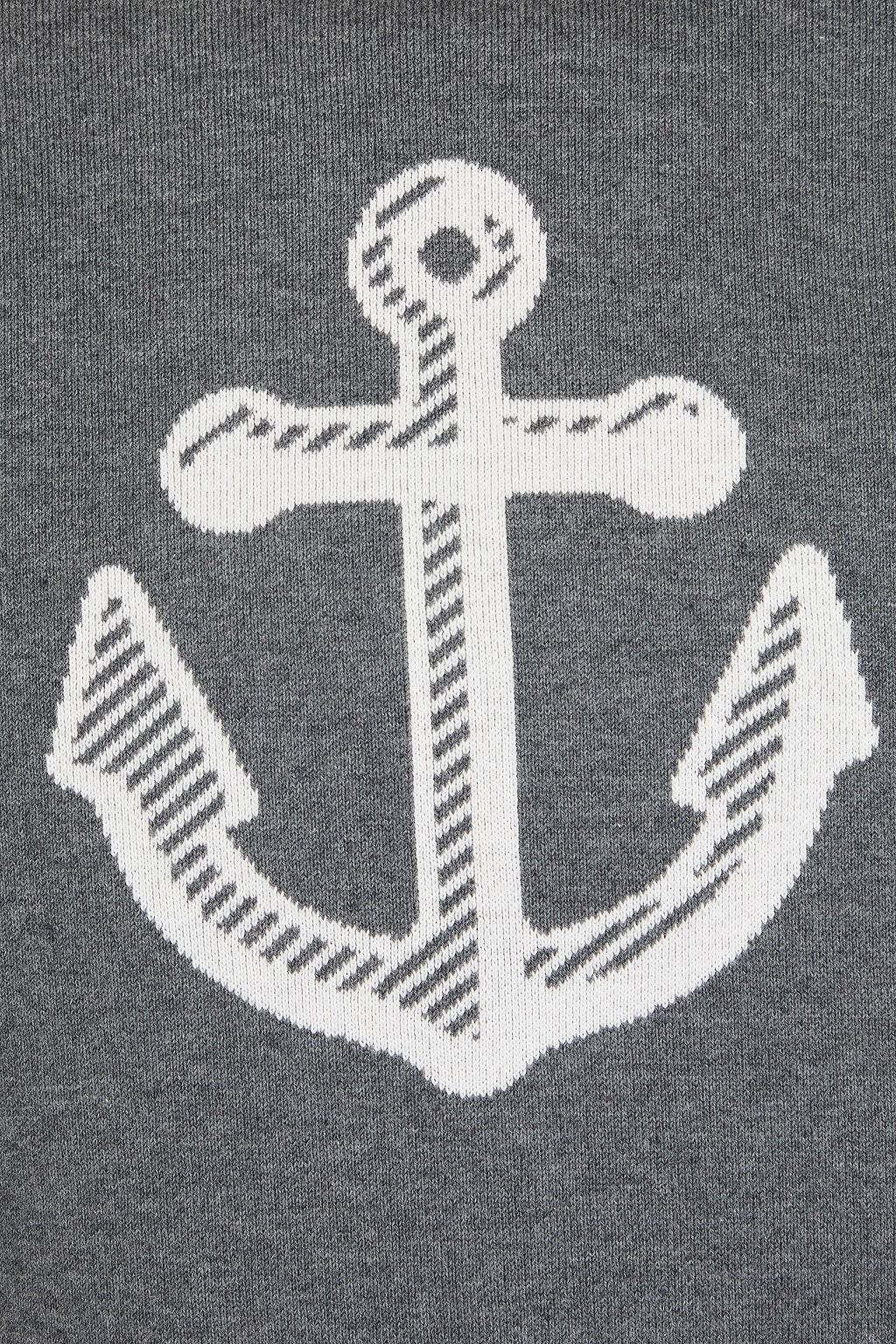 THOM BROWNE Jacquard-knit cotton-blend sweater