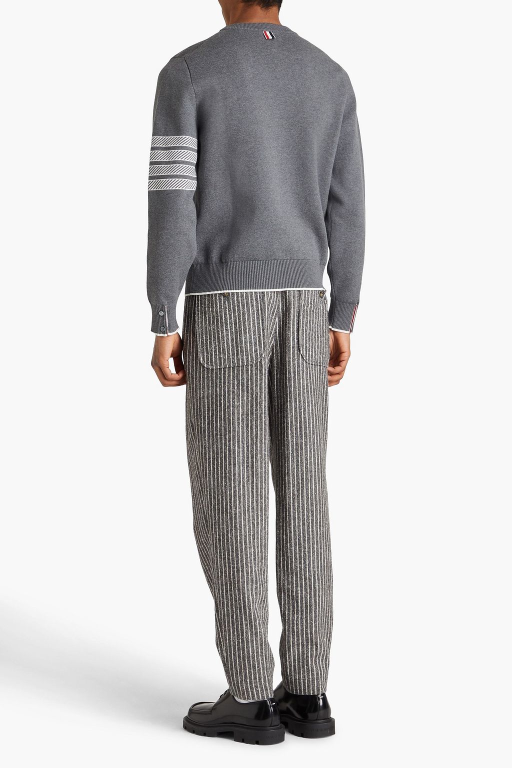THOM BROWNE Jacquard-knit cotton-blend sweater