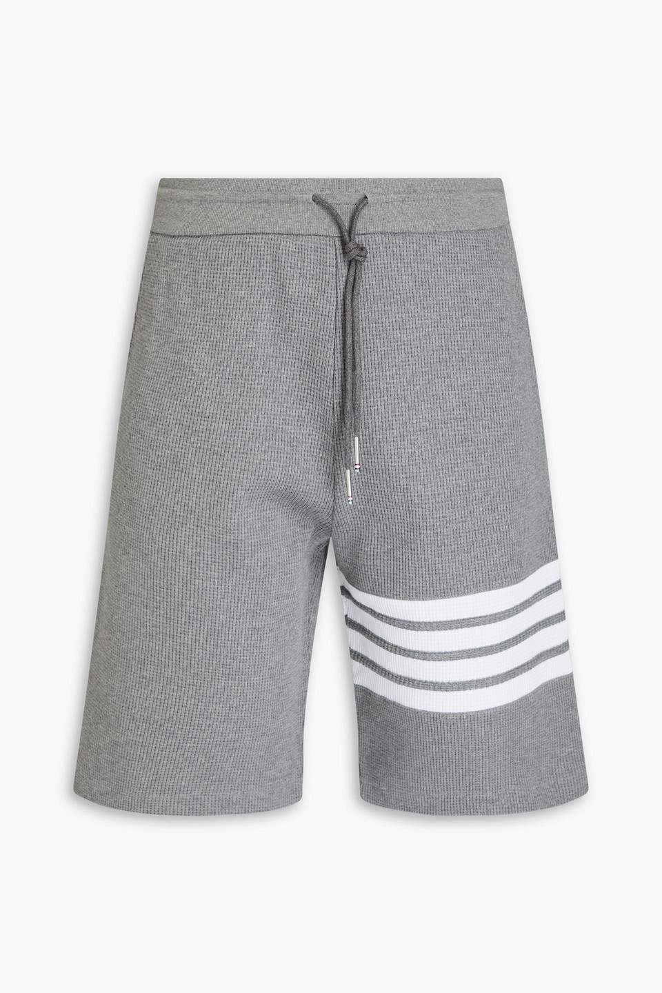 Thom Browne Striped Waffle-knit Cotton Drawstring Shorts