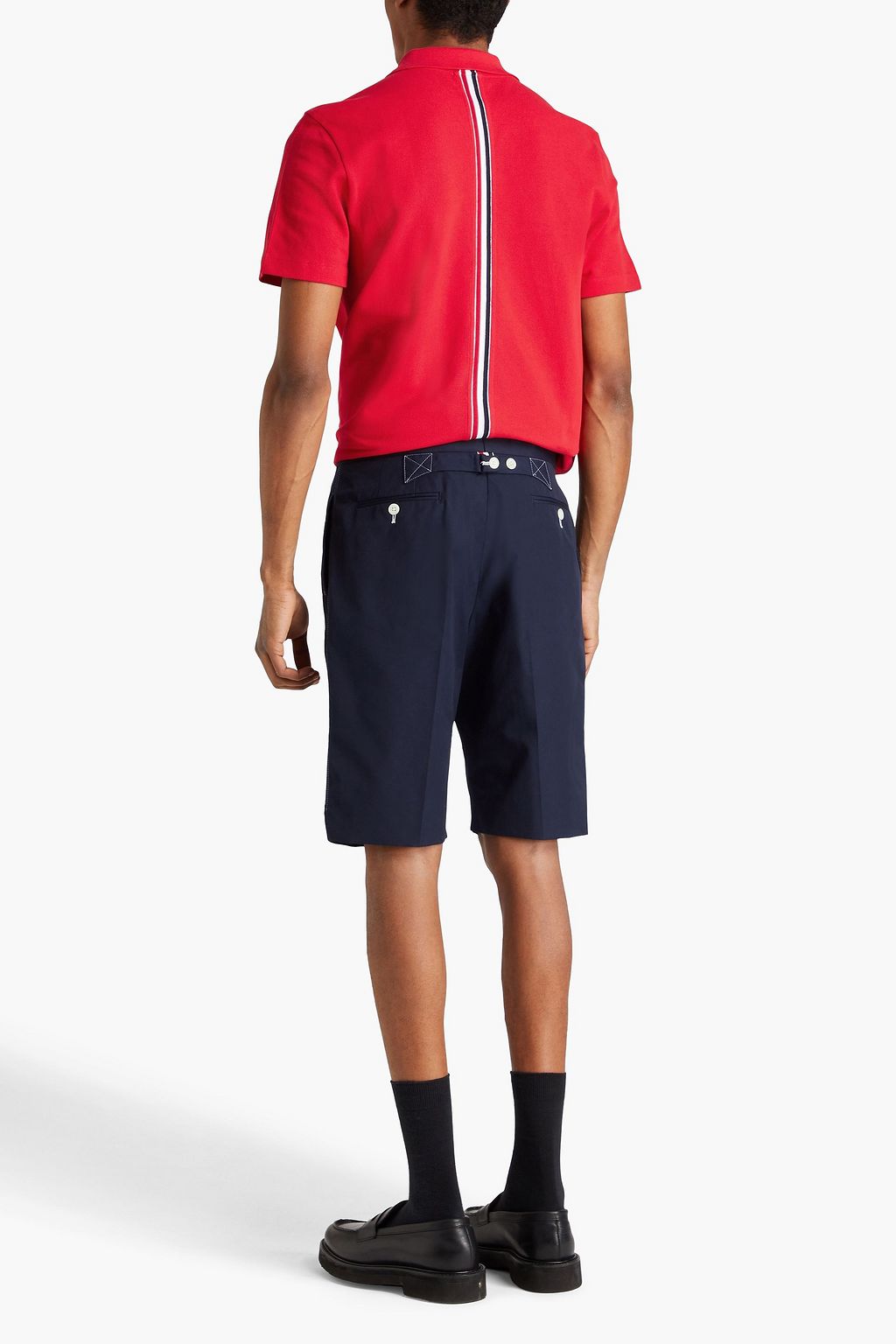 THOM BROWNE Cotton-piqué polo shirt