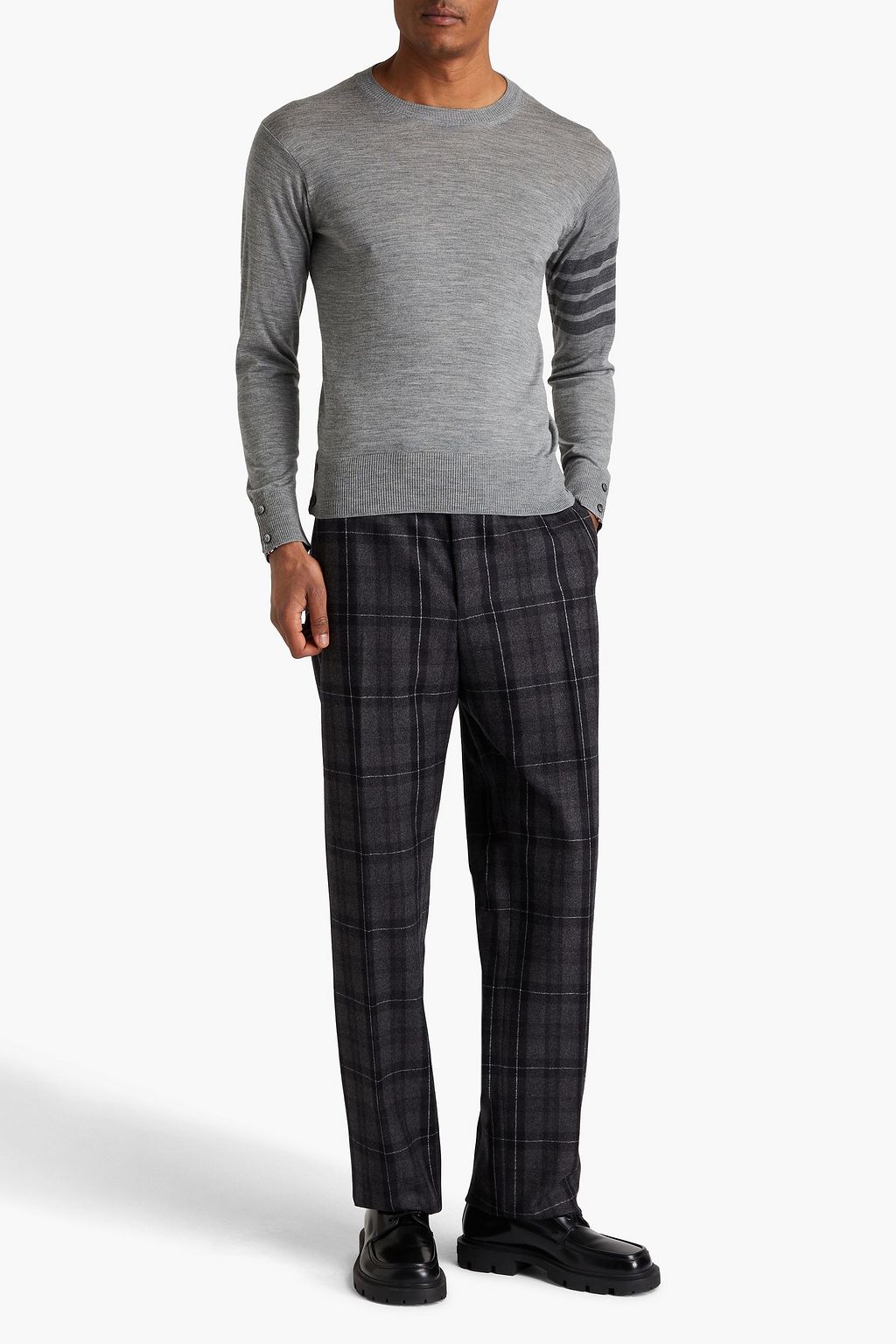 THOM BROWNE Striped merino wool sweater