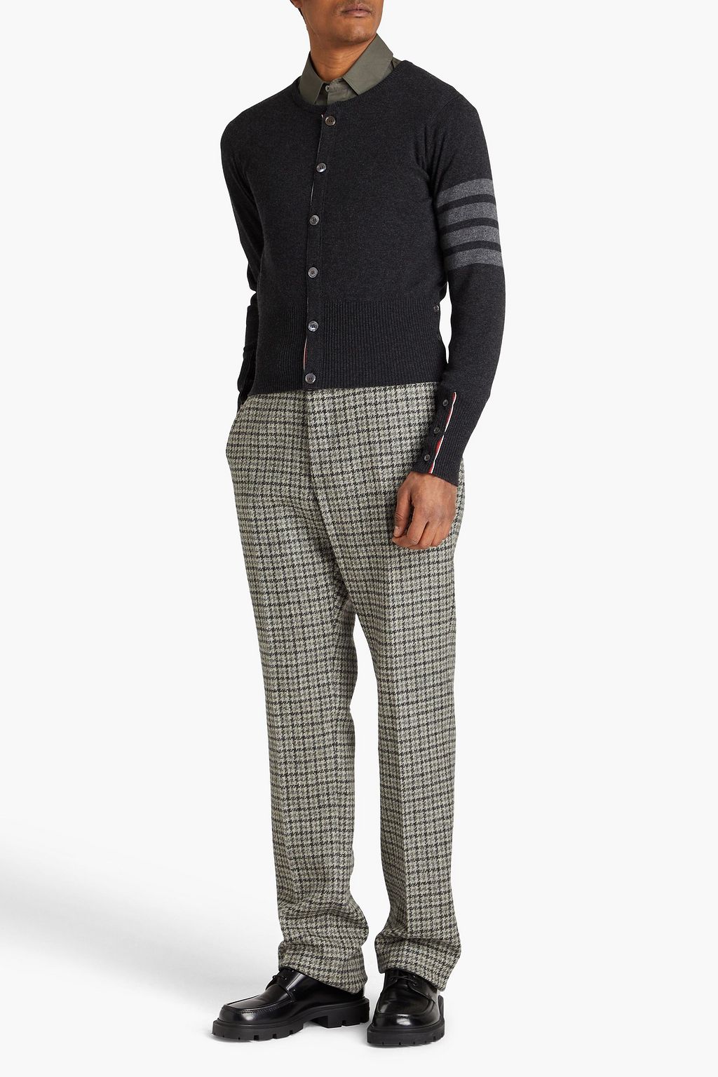 THOM BROWNE Striped cashmere cardigan