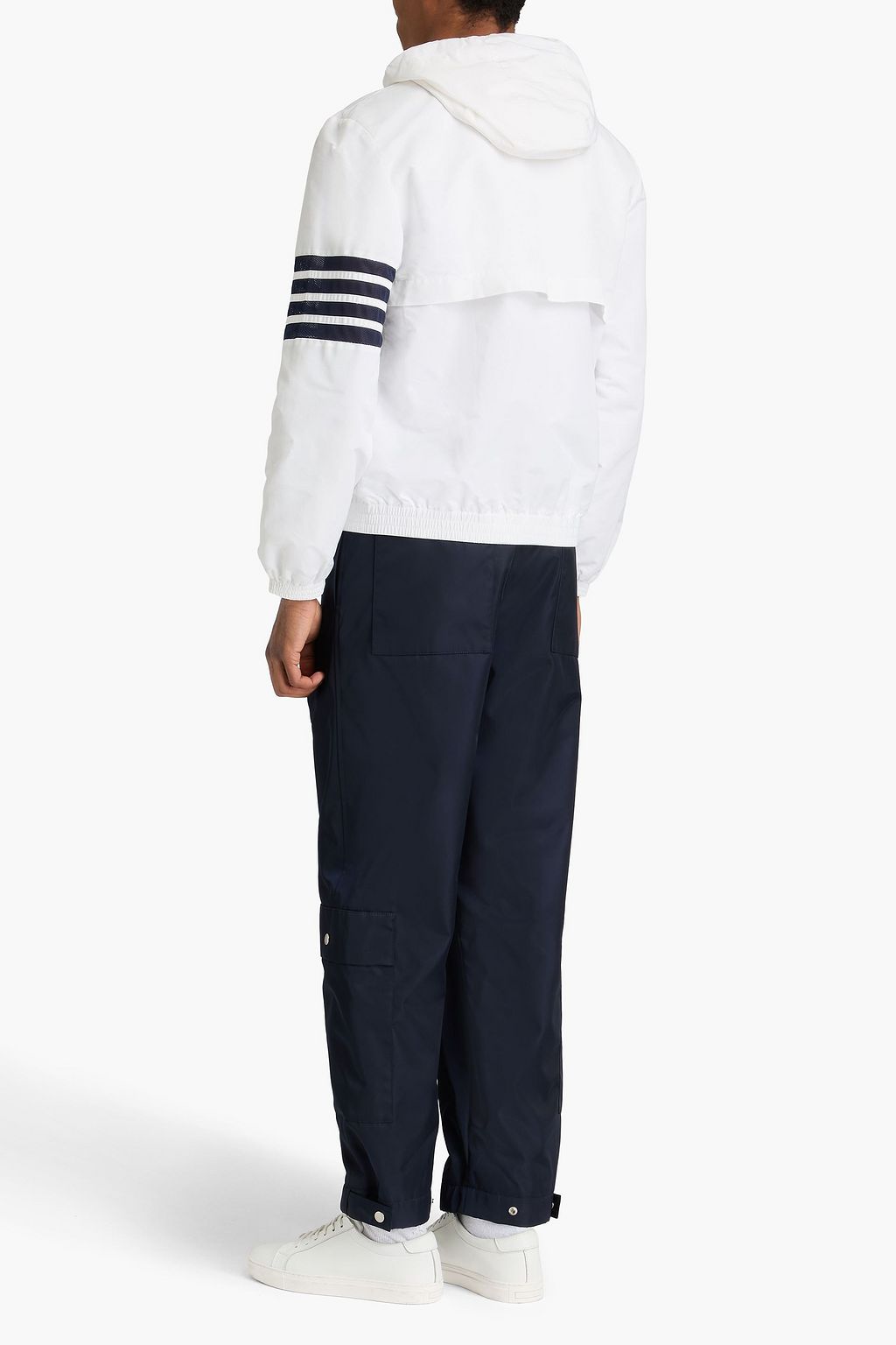 THOM BROWNE Striped ripstop hooded jacket