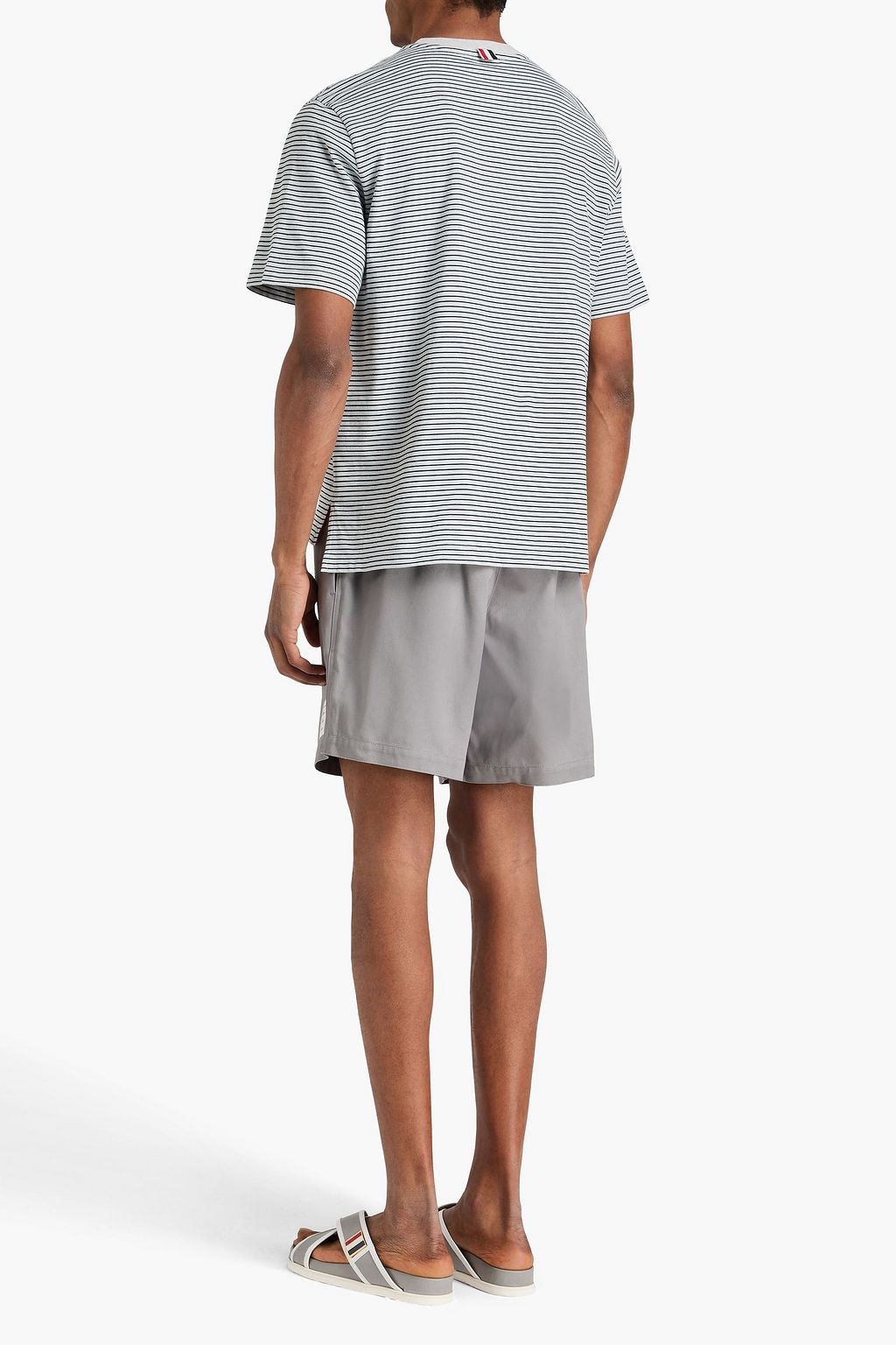 THOM BROWNE Striped cotton-poplin shirt