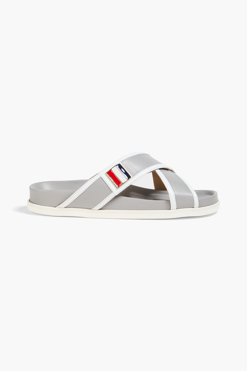 Thom Browne - Embellished leather sandals - Gray - US 11