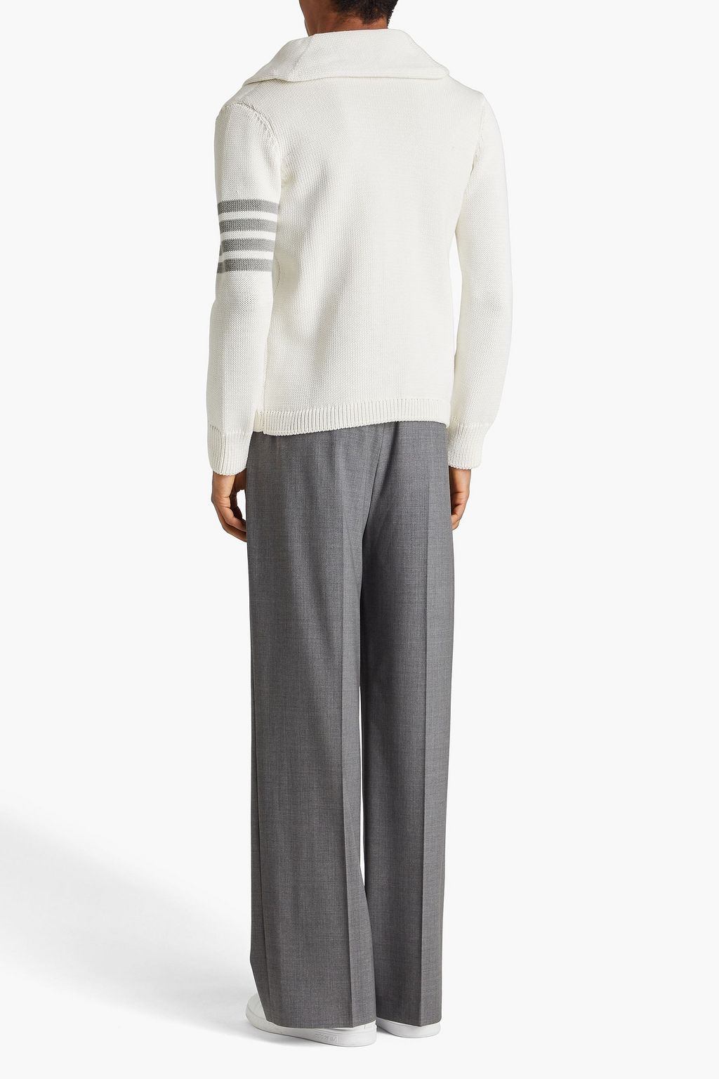 THOM BROWNE Striped cotton cardigan
