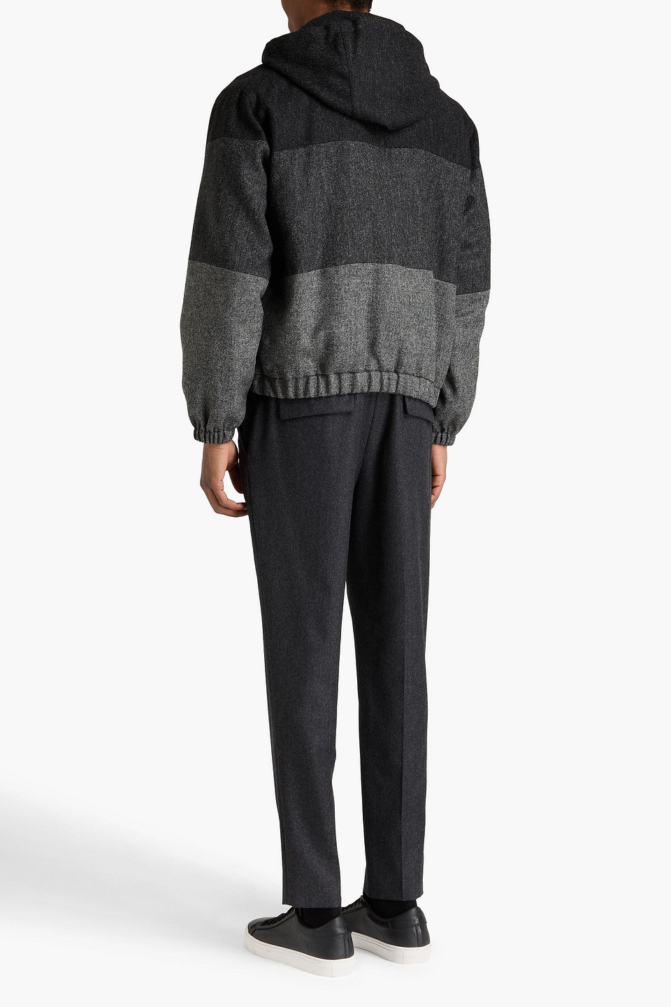 Thom Browne Padded Colour-block Panel Jacket In Dark Gray