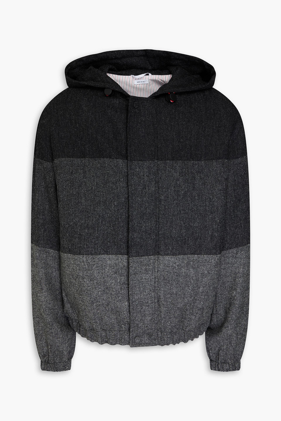 Thom Browne Padded Colour-block Panel Jacket In Dark Gray