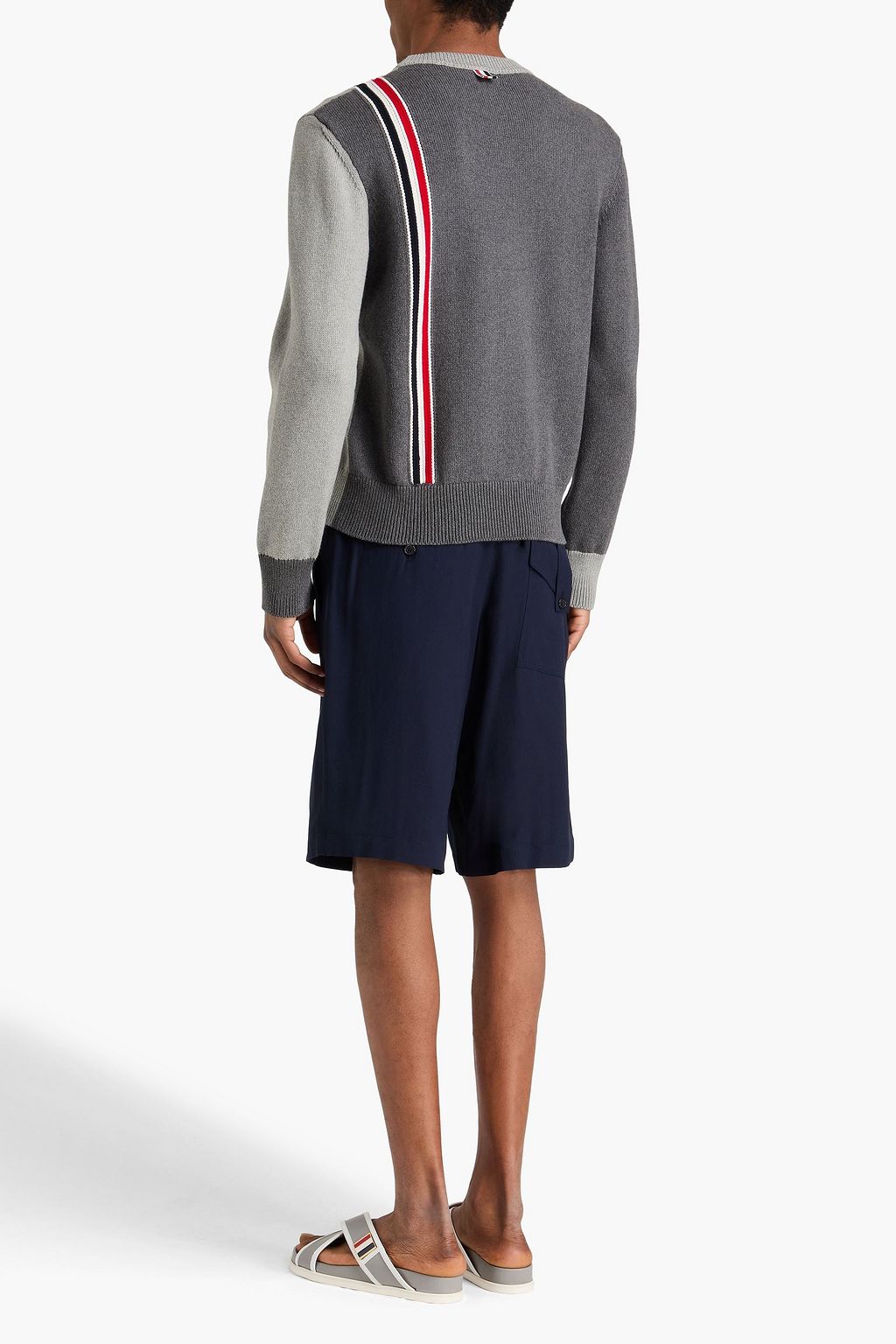 THOM BROWNE Pullover aus Baumwolle in Colour-Block-Optik