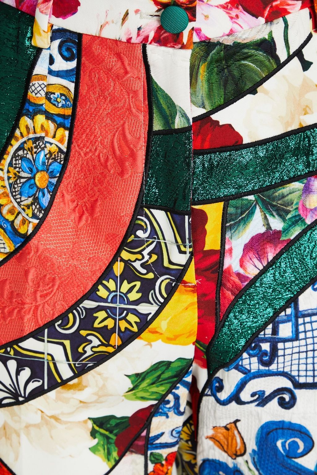 DOLCE&GABBANA بنطال بقصة تضيق تدريجياً من الجاكار المصنوع من مزيج من القطن مزين بطبعات