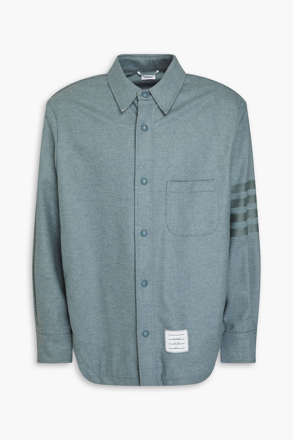Striped wool and cashmere-blend flannel overshirt