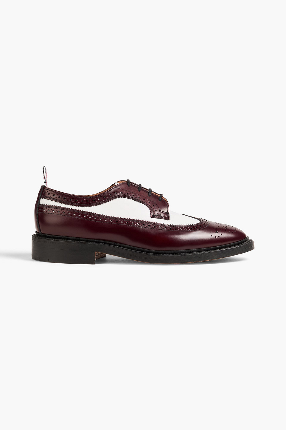 Thom Browne - Two-tone leather brogues - Burgundy - US 9