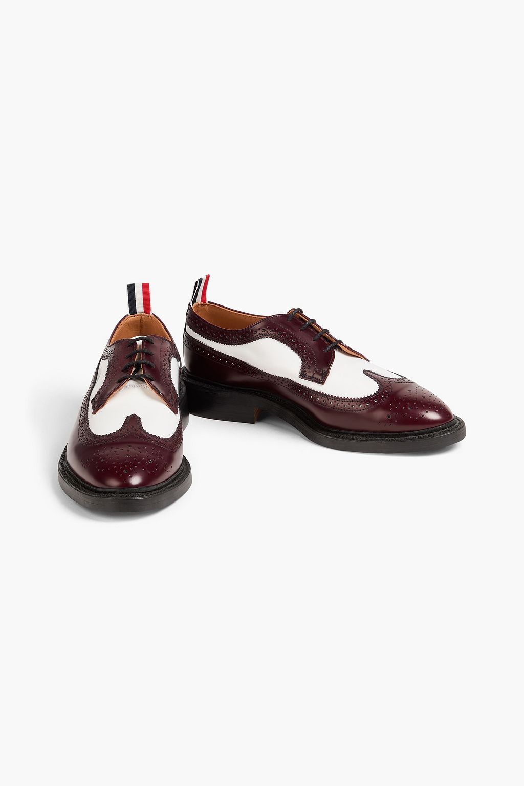 THOM BROWNE حذاء بروغ من الجلد بلونين
