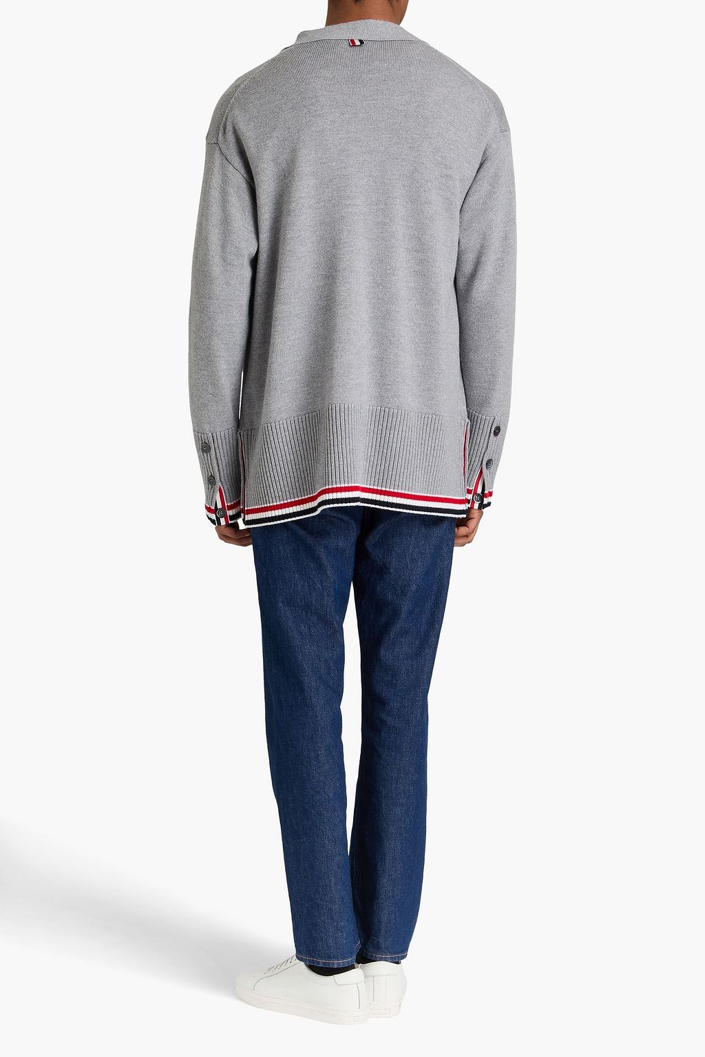 THOM BROWNE Mélange wool cardigan