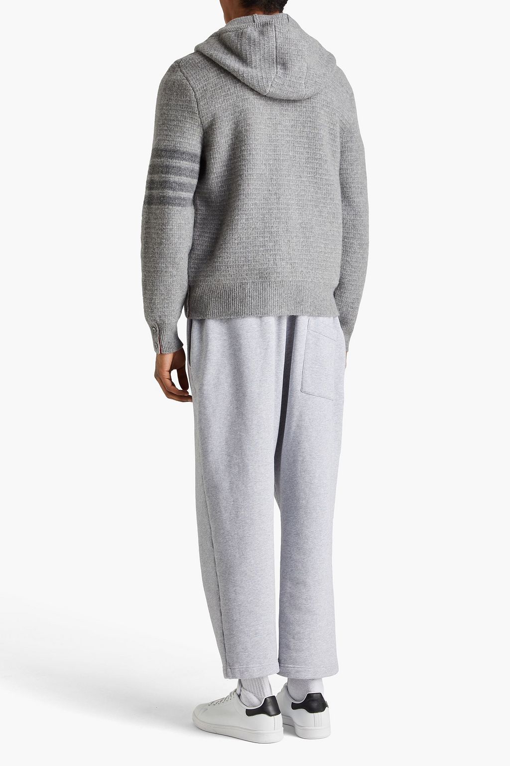 THOM BROWNE Waffle-knit wool and cashmere-blend zip-up hoodie