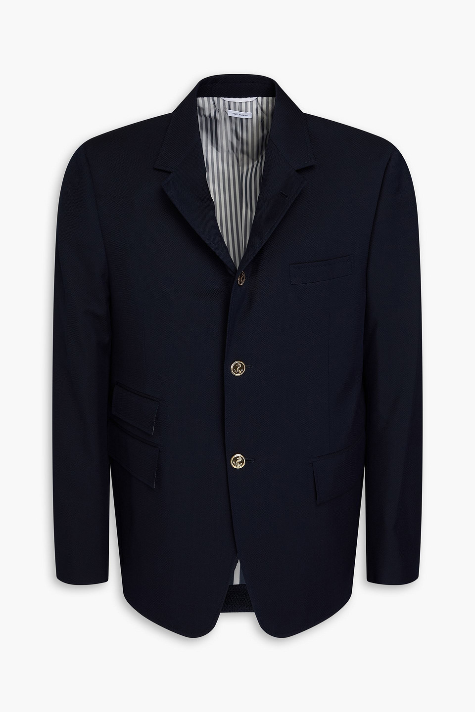 Thom Browne Wool-piqué Blazer In Navy