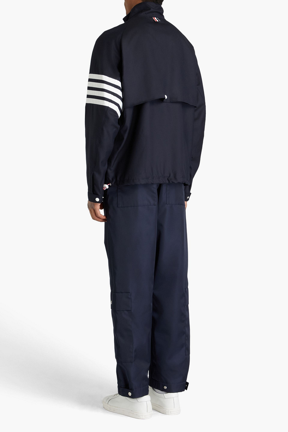 Thom Browne Striped Wool-twill Jacket In Midnight Blue