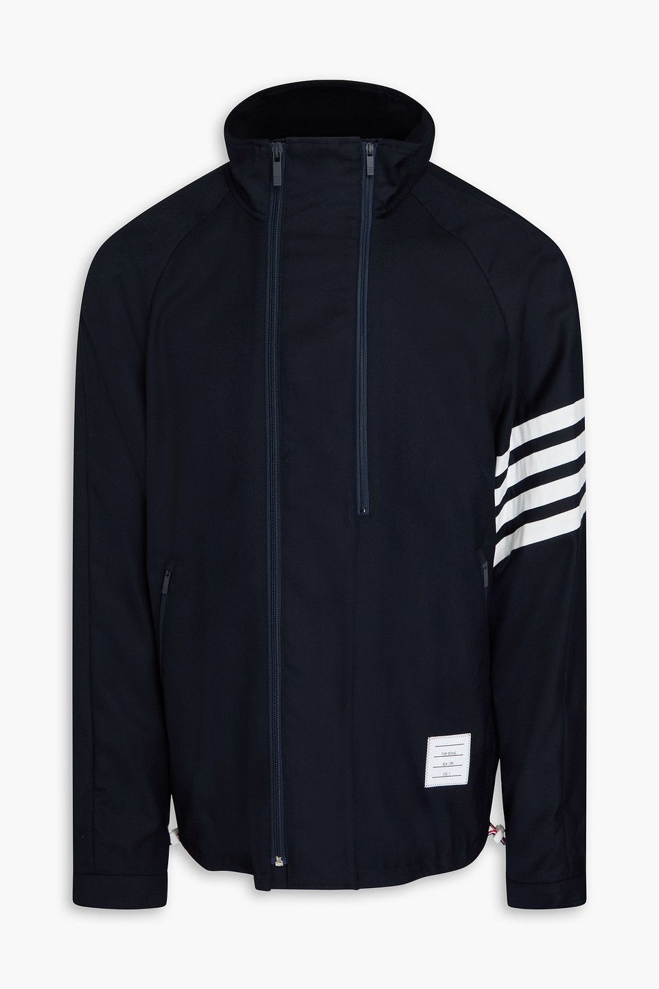 Thom Browne Striped Wool-twill Jacket In Midnight Blue