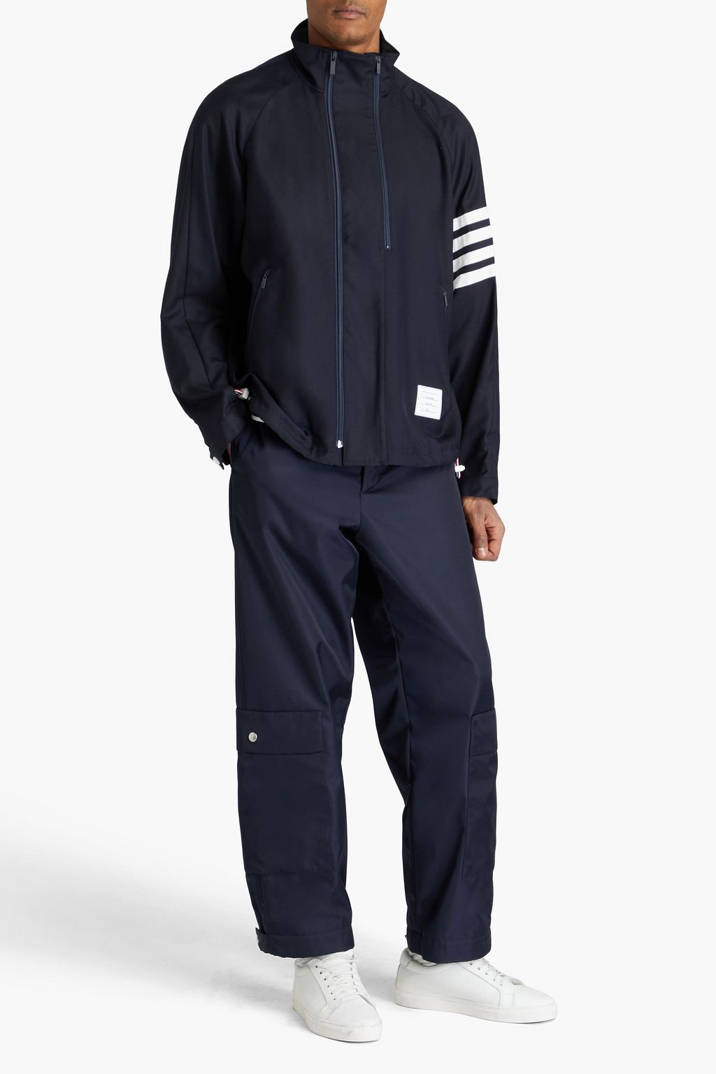 THOM BROWNE Striped wool-twill jacket