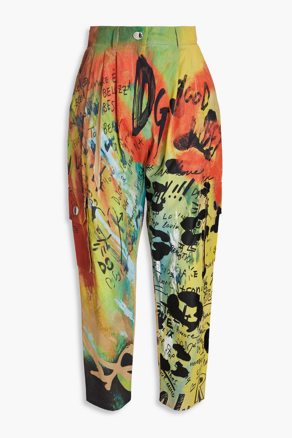 Dolce & Gabbana Printed Cotton-blend Cargo Trousers In Multicolor