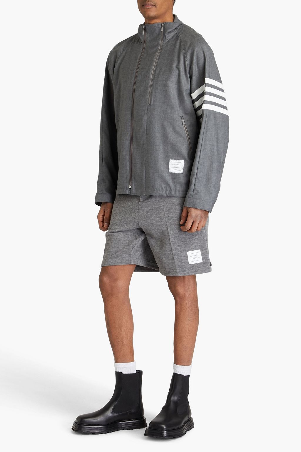 THOM BROWNE Striped wool-twill jacket