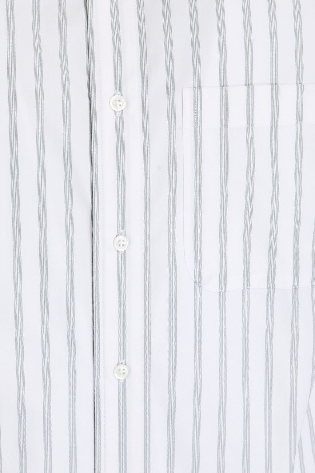 THOM BROWNE Striped cotton-poplin shirt