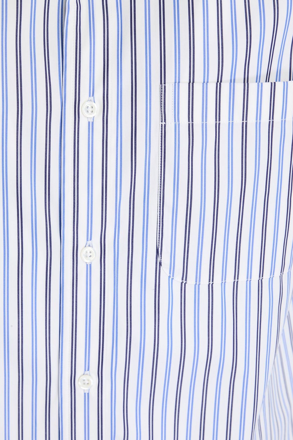 THOM BROWNE Striped cotton-poplin shirt