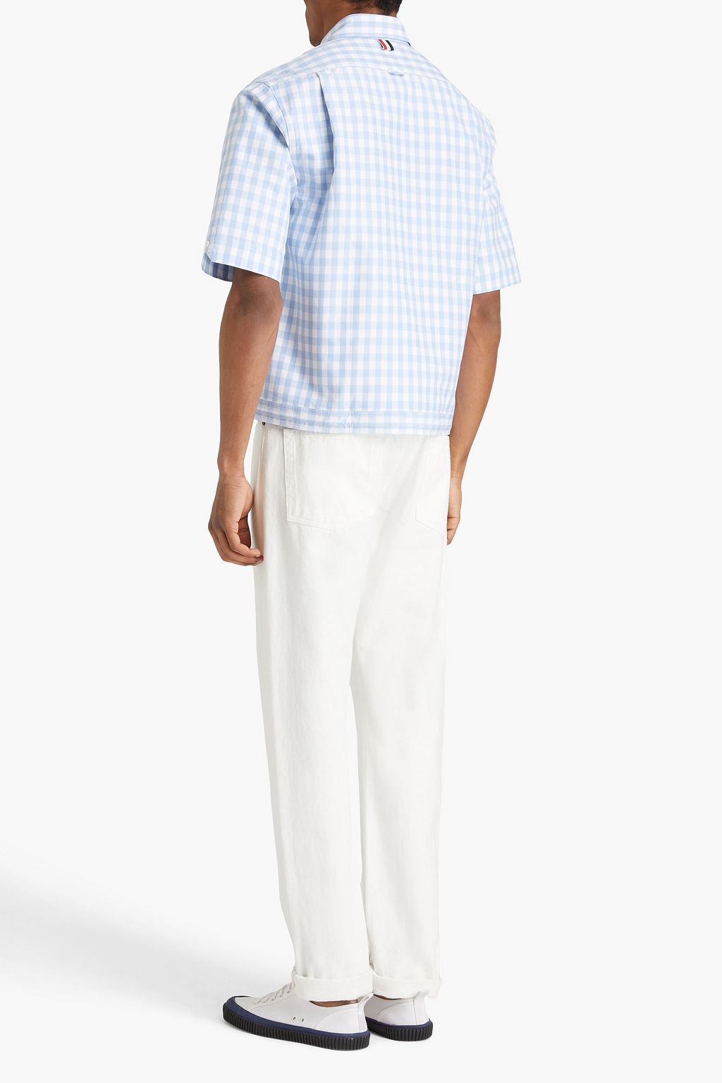 THOM BROWNE Gingham cotton-blend poplin shirt