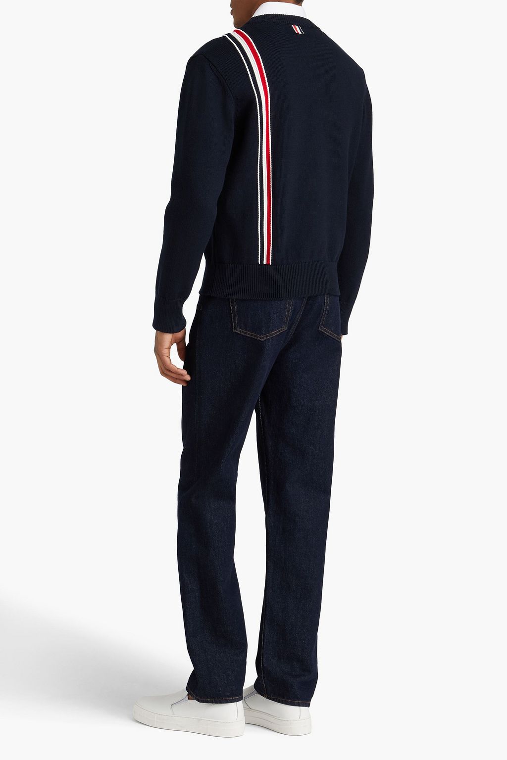 THOM BROWNE 스트라이프 코튼 스웨터
