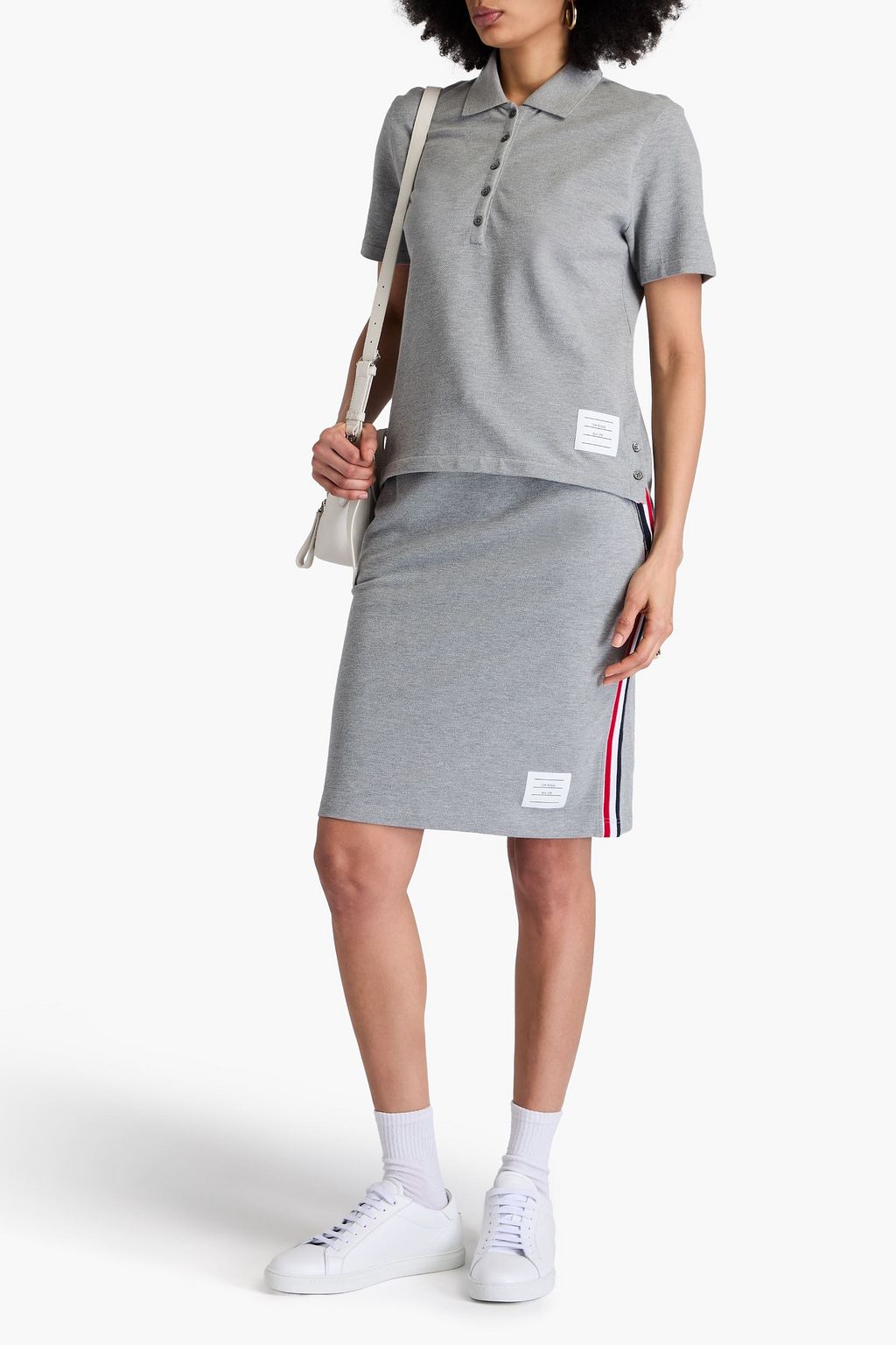 THOM BROWNE قميص بولو من قطن بيكيه
