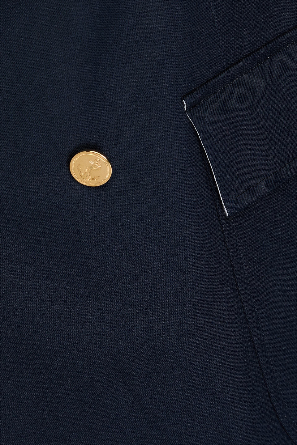 Shop Thom Browne Double-breasted Striped Cotton-twill Blazer In Navy