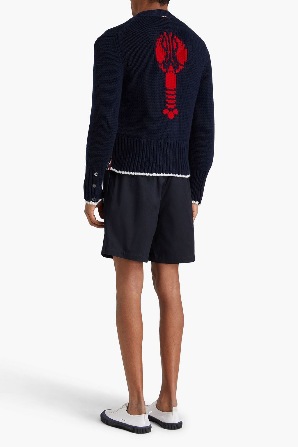 THOM BROWNE كارديغان من الكشمير محبوك بحبكة إنتارسيا