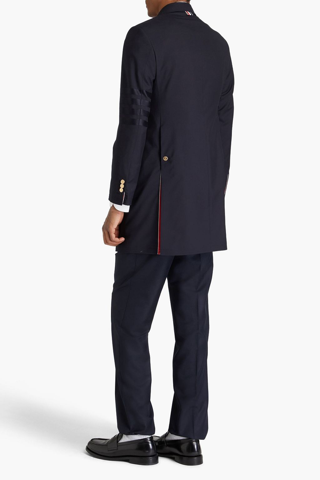 THOM BROWNE Striped wool coat