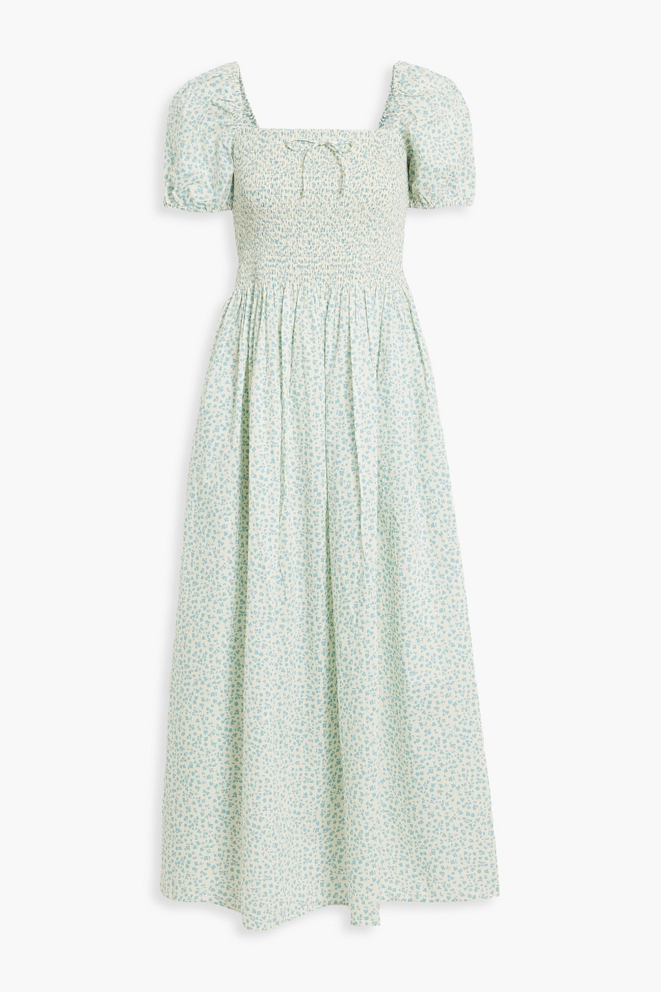 The Corinna shirred printed cotton-voile maxi dress