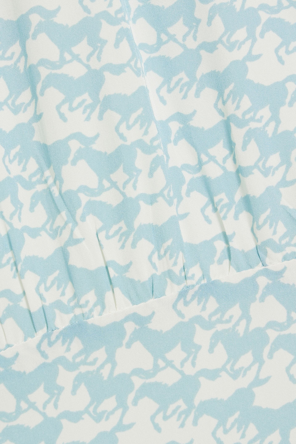 Solid & Striped The Gael Cutout Printed Crepe Mini Dress In Light Blue