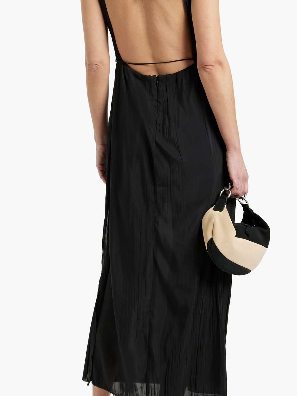 the lou crinkled crepe de chine midi dress