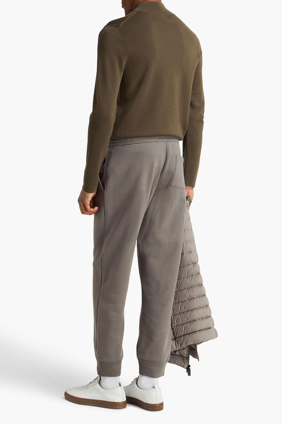 GIORGIO ARMANI COTTON-BLEND FLEECE SWEATPANTS