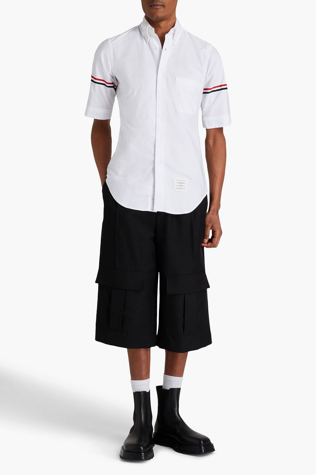 THOM BROWNE Hemd aus Baumwoll-Oxford mit Streifen