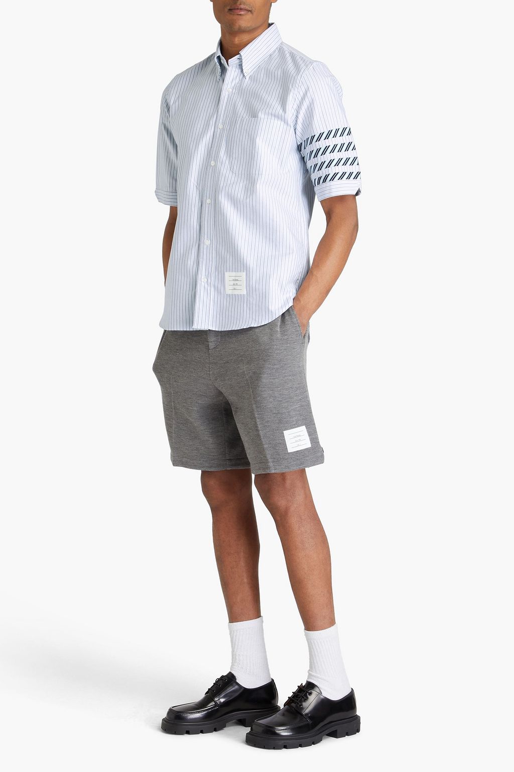 THOM BROWNE Hemd aus Baumwoll-Oxford mit Streifen
