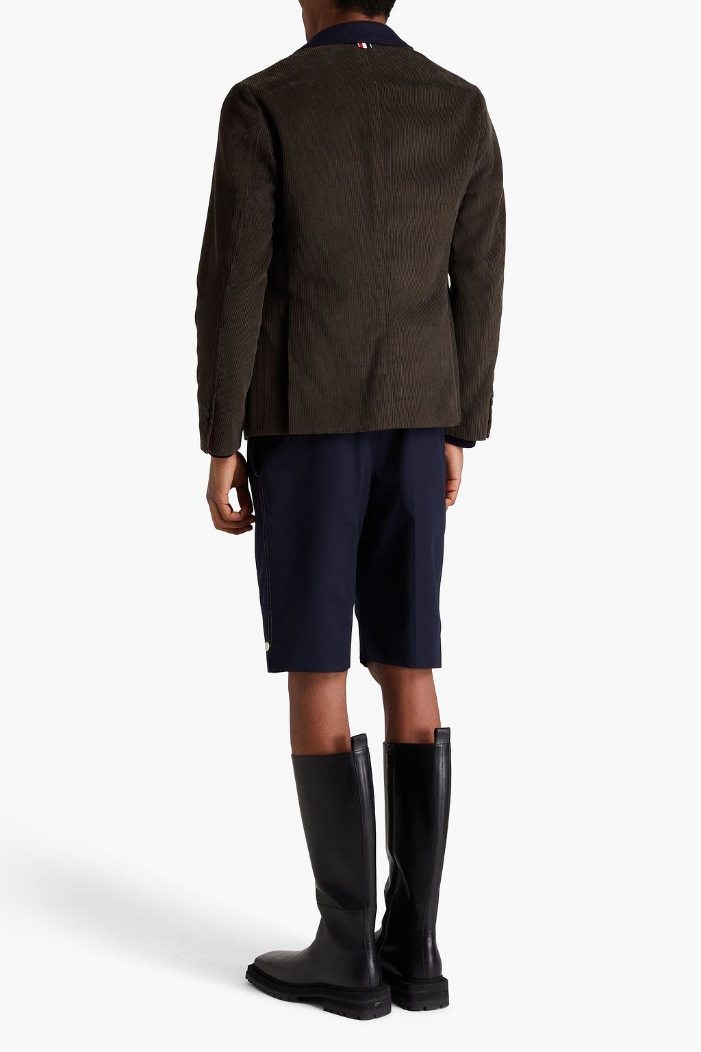 THOM BROWNE جاكيت من قطن مخمل مضلّع