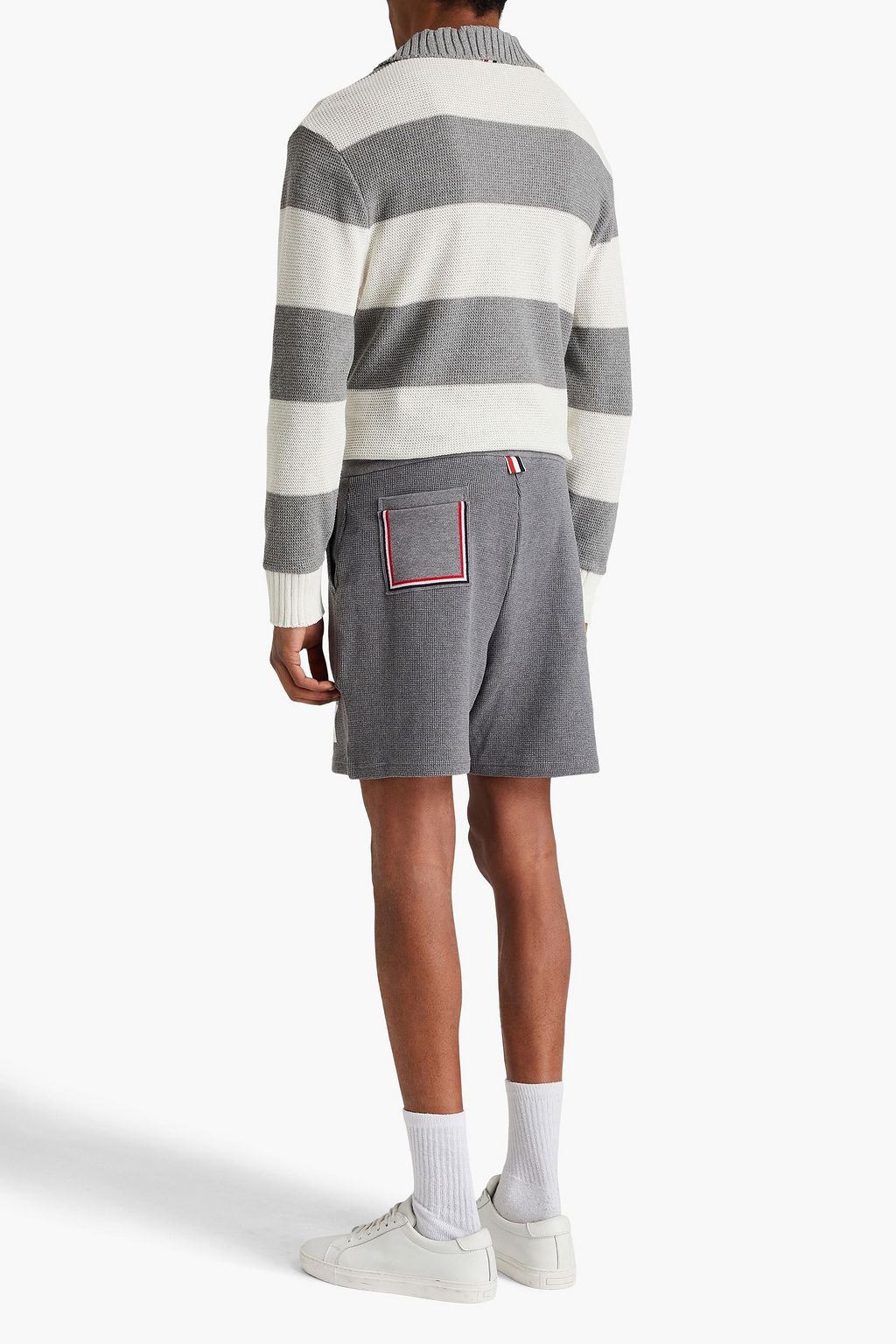 THOM BROWNE شورتات من القطن ونسيج محبوك بنمط وافل