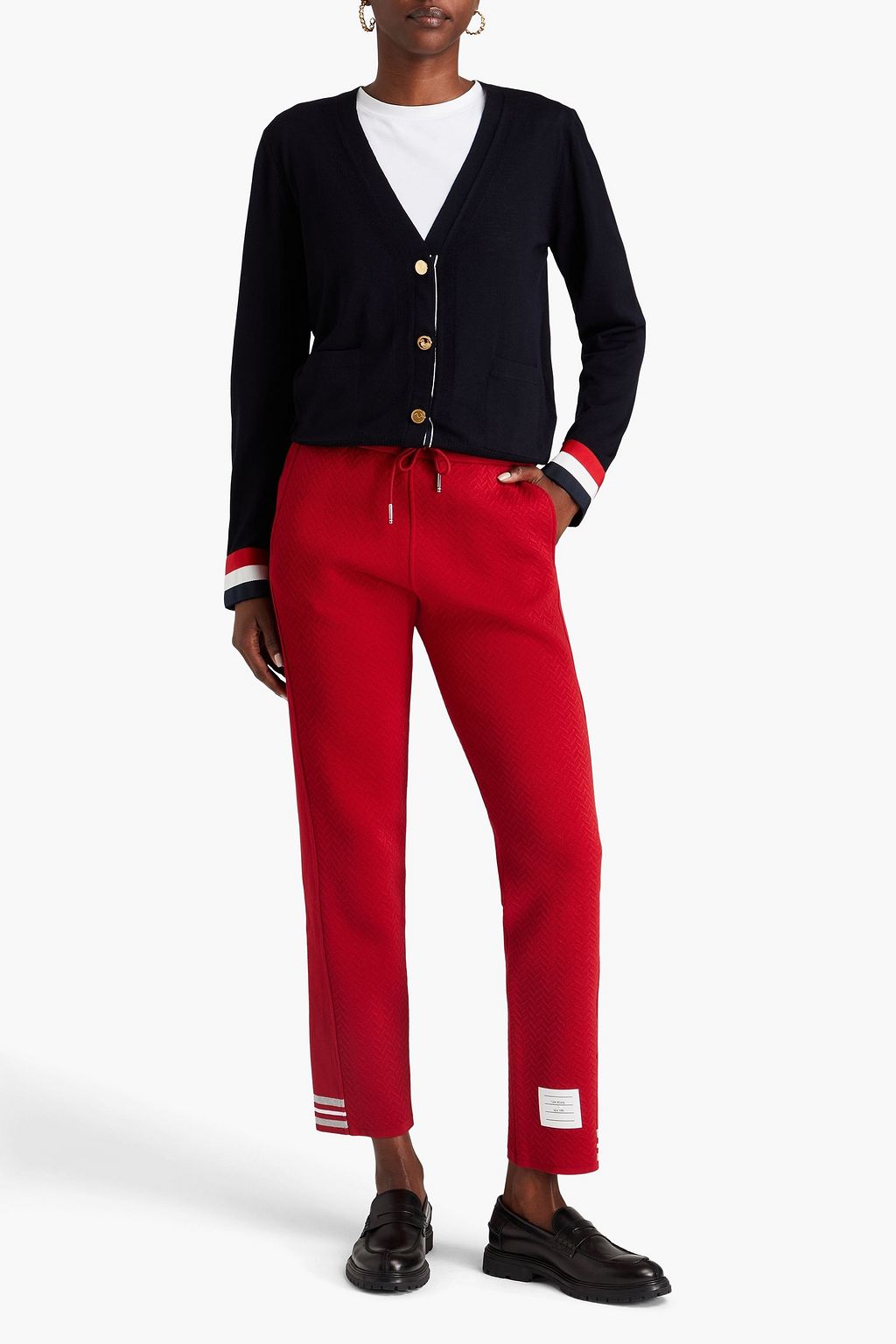 THOM BROWNE بنطال رياضي من نسيج مصنوع من مزيج من القطن
