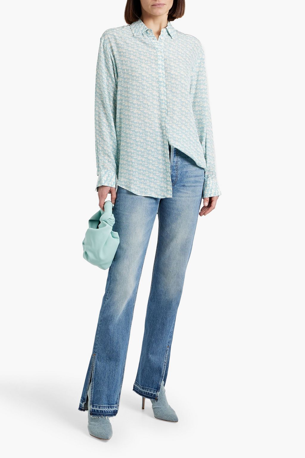 SOLID & STRIPED قميص "ذا ديلمور" من الكريب مزين بطبعات