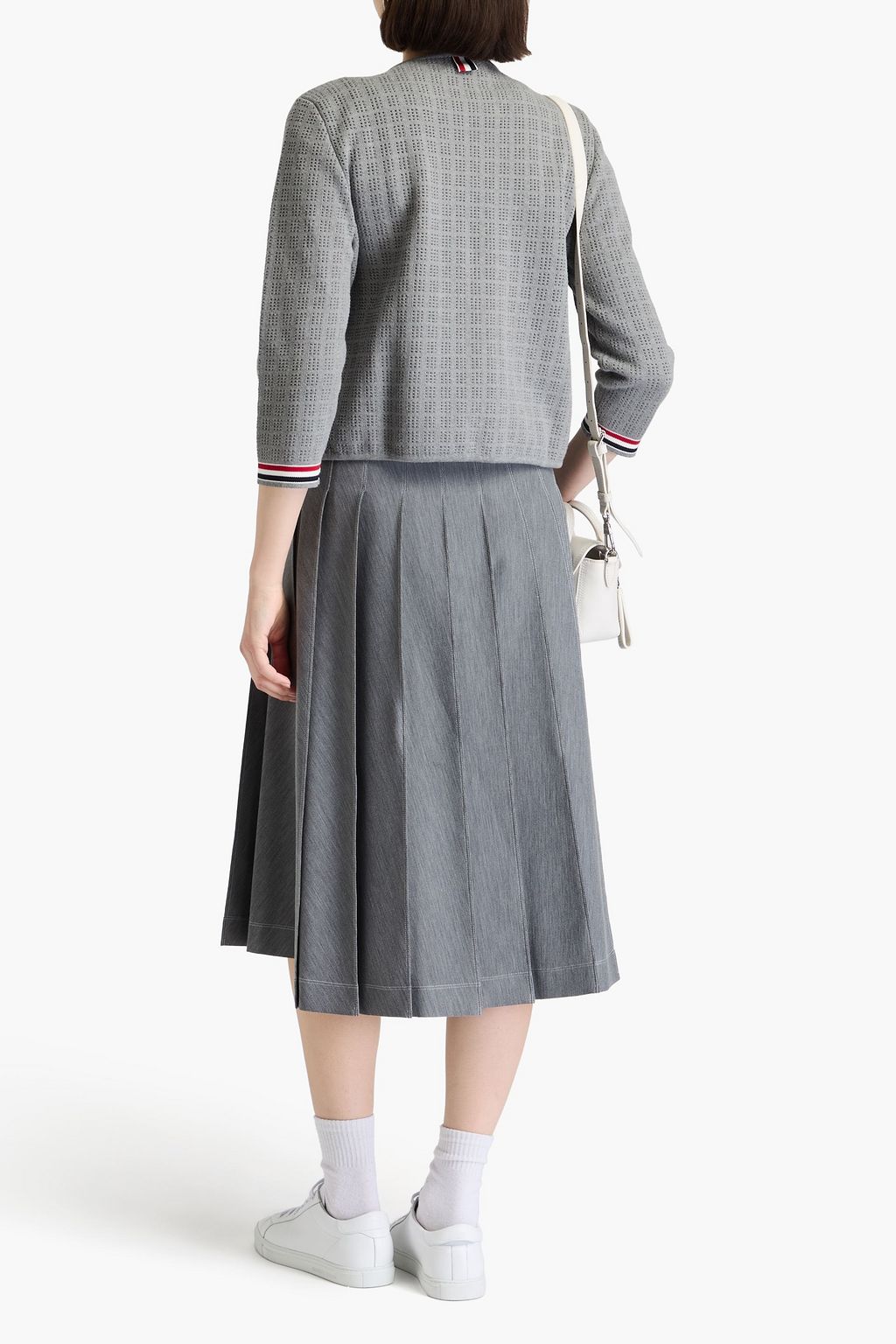 THOM BROWNE كارديغان من القطن بحبكة بوانتيل