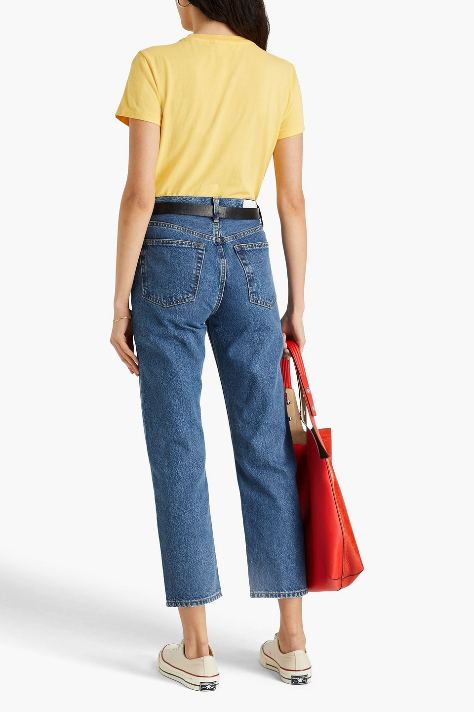 RE/DONE CROPPED HIGH-RISE STRAIGHT-LEG JEANS