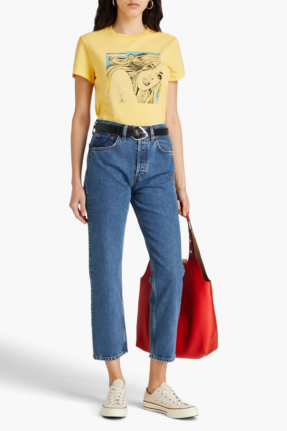 RE/DONE CROPPED HIGH-RISE STRAIGHT-LEG JEANS