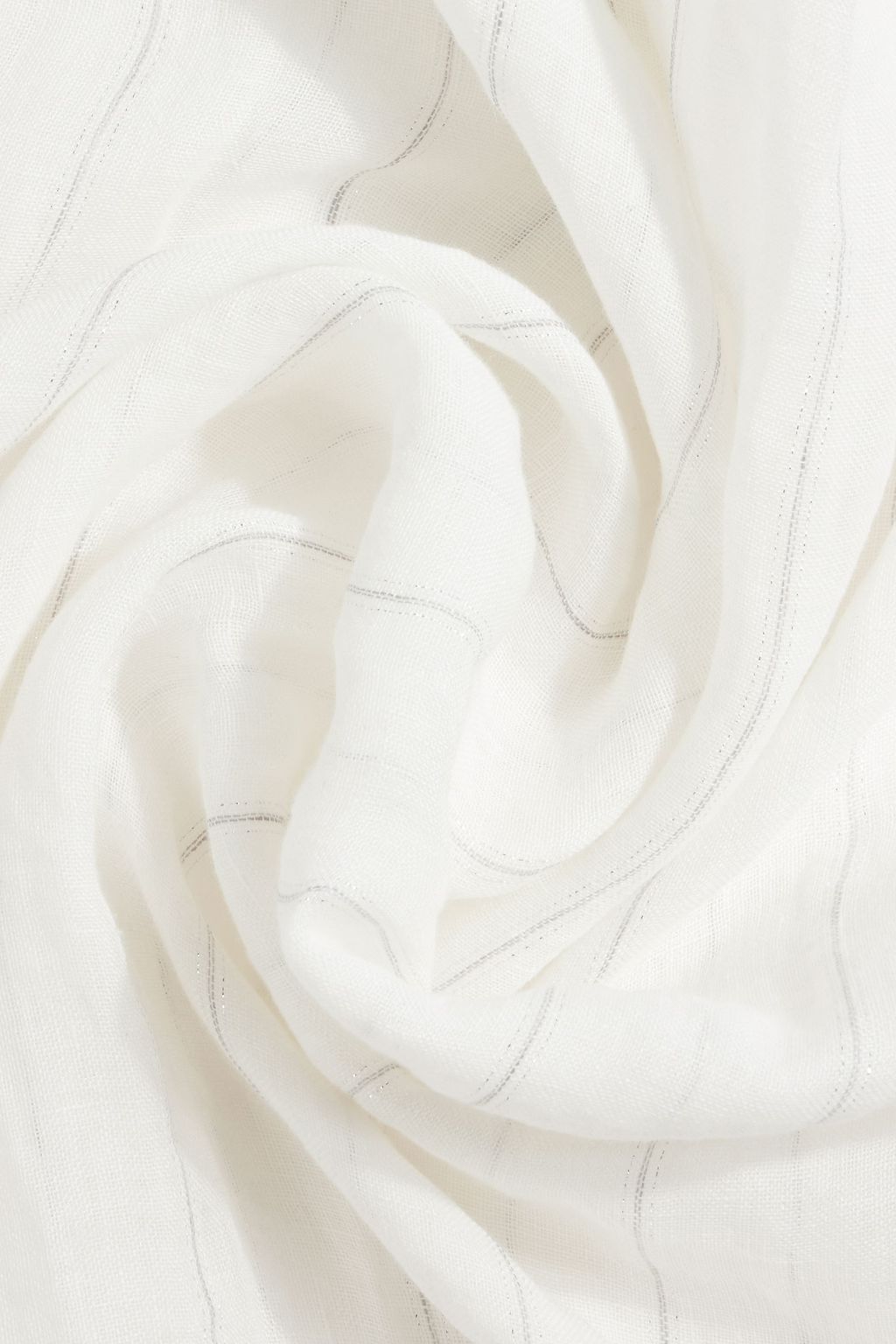 BRUNELLO CUCINELLI Striped linen-blend scarf