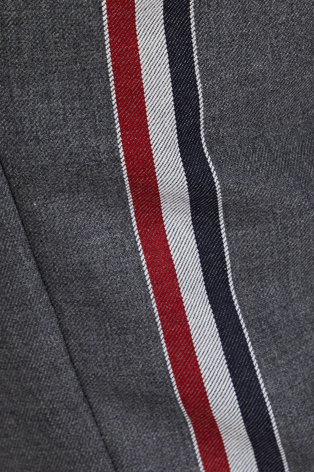 THOM BROWNE Striped wool-twill chinos