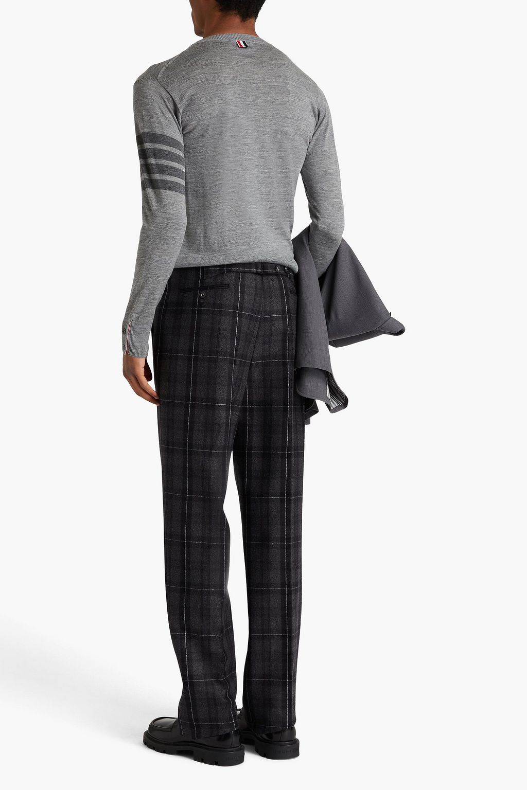 THOM BROWNE Fit 1 checked wool and cashmere-blend flannel pants